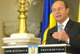 Preşedintele Rom&acirc;niei, Traian Băsescu.