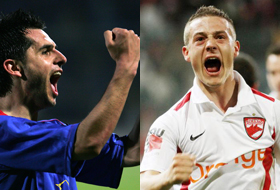 Atacanţii Nicolae Dică (Steaua) şi Gabriel Torje (Dinamo).