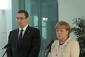 Victor Ponta şi Angela Merkel.