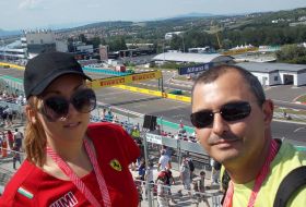 Alexandra Rusu şi Bogdan Predescu la cursa de Formula 1 de pe circuitul de la Hungaroring.