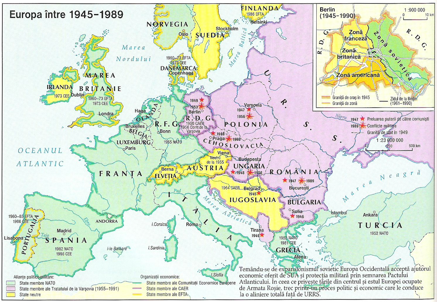   Ţările europene, configuraţia fizică din timpul Războiului Rece. Credit: https://sites.google.com/site/hartideistorie/-razboiul-rece