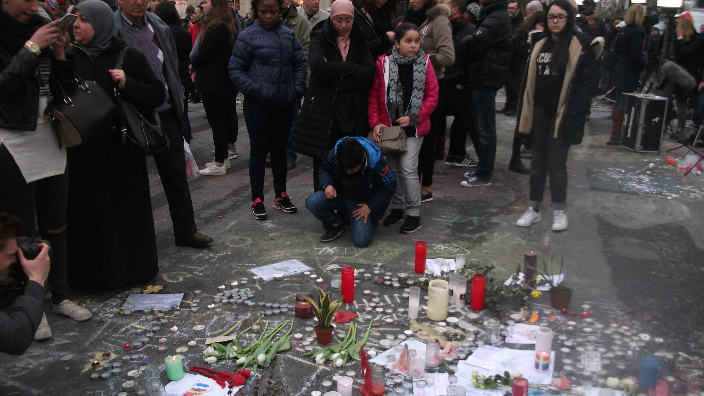 Comemorare la Bruxelles a victimelor atentatelor din 22 martie.