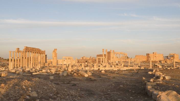 Palmira, orașul antic jefuit și distrus de islamiști.