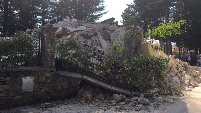 Amatrice - localitatea cea mai afectata de cutremurul din Italia.