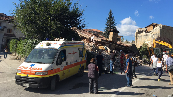 Amatrice - localitatea cea mai afectata de cutremurul din Italia.