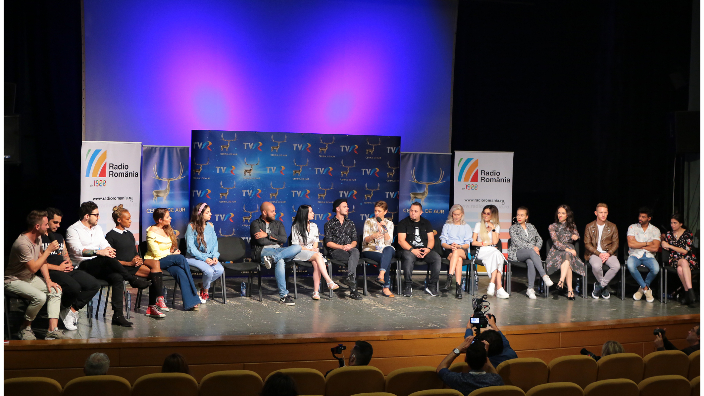 Imagini de la conferința de presă susținută de concurenții ediției aniversare Cerbul de Aur 2018.