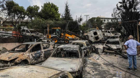 Foto/Grecia: Imagini în urma incendiilor care au devastat regiunea Atenei