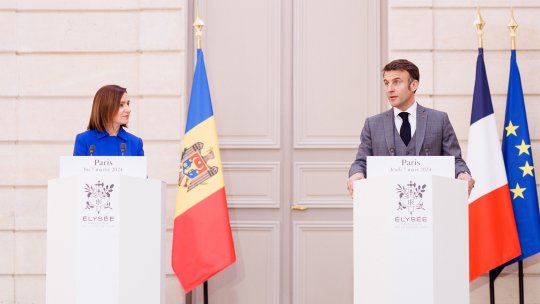 Emmanuel Macron și Maia Sandu cer Rusiei "să își retragă imediat trupele staționate ilegal pe teritoriul Republicii Moldova"