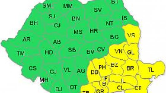 Viscolul şi zăpada se mută spre estul României
