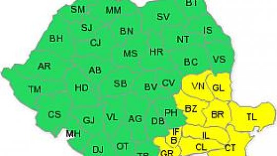 ANM a emis o nouă avertizare cu cod galben