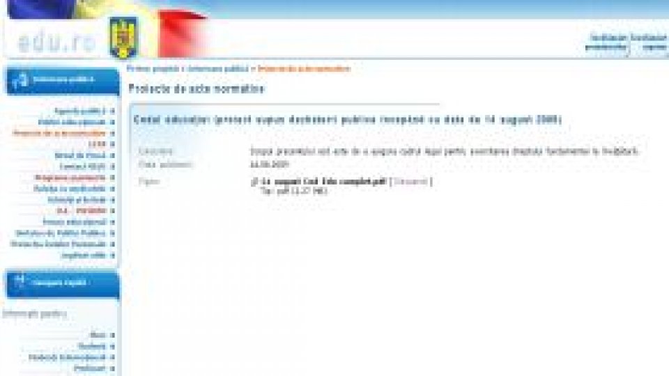 Codul educaţiei, în dezbatere publică