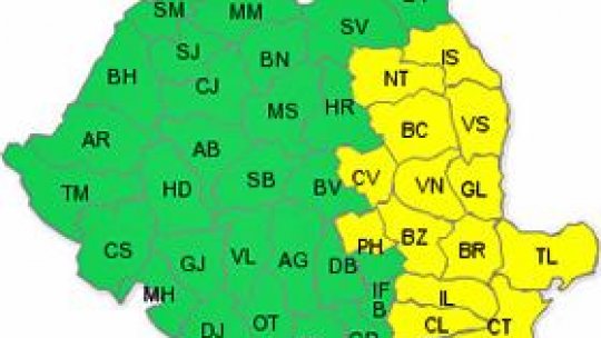 Avertizare cod galben de viscol şi ninsori