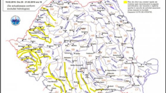 Cod galben de inundaţii până sâmbătă