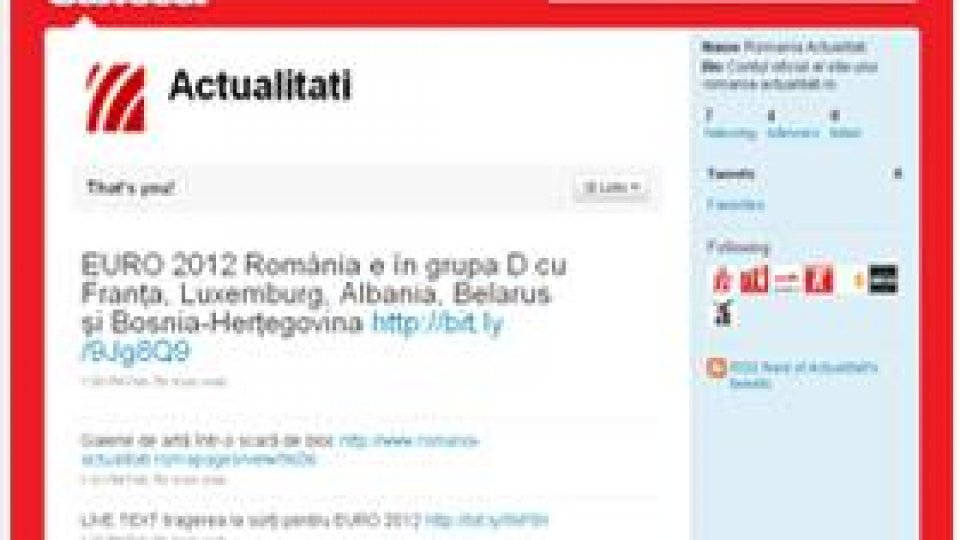 România Actualităţi pe Twitter şi pe Facebook