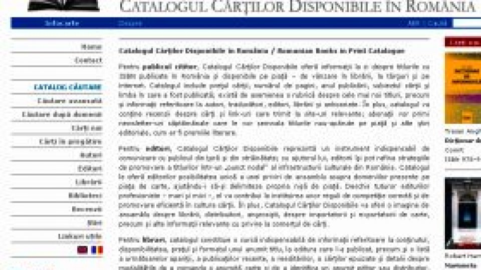 Catalog on-line pentru cărţile publicate în România
