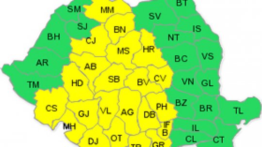 Ploi şi grindină până duminică seara