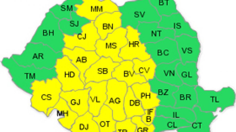 Ploi şi grindină până duminică seara