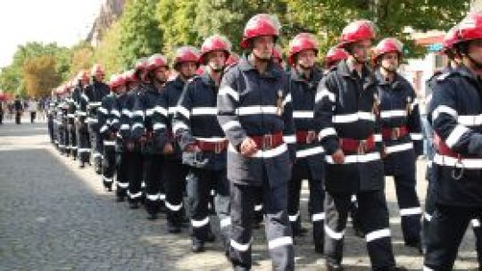 Pompierii bistriţeni au încins centrul oraşului