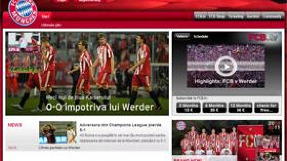 Site-ul clubului Bayern Munchen, disponibil şi în română