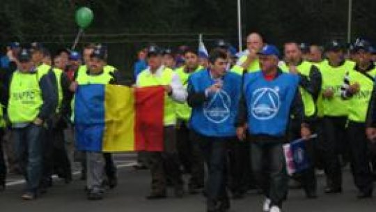 Sindicaliştii români au protestat la Bruxelles