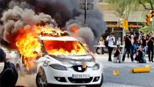 Grevă generală cu incidente în Spania