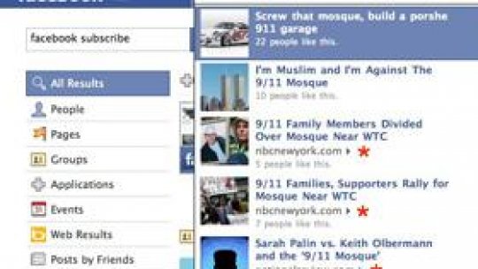 Noul modul de căutare Facebook