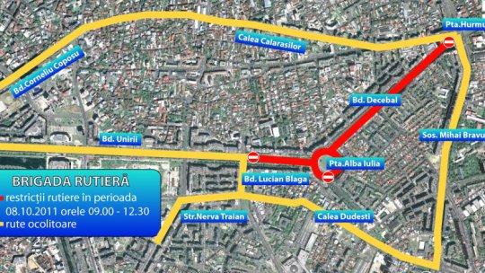 Trafic restricţionat în Capitală