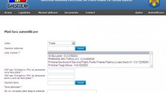 Sistemul electronic de plată a taxelor a fost lansat