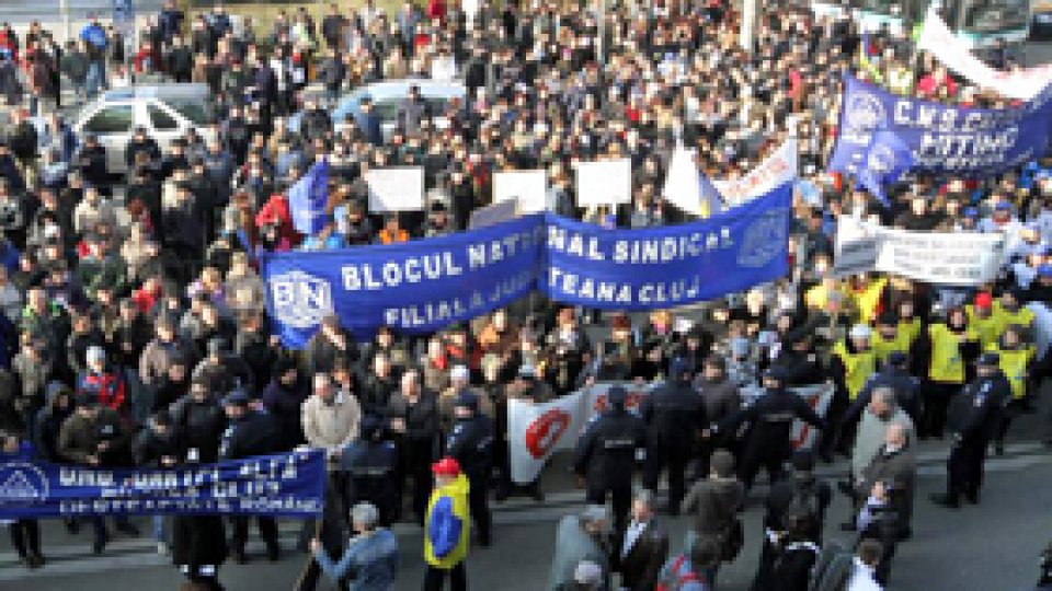 Sindicaliştii au protestat împotriva noului Cod al Muncii