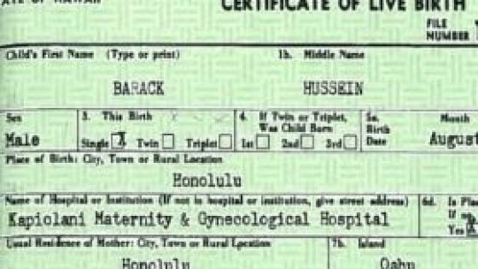 Certificatul de naştere a lui Barack Obama a fost publicat