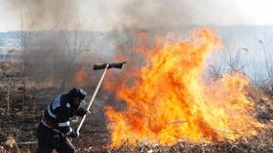 Peste nouă sute de incendii de vegetaţie în România