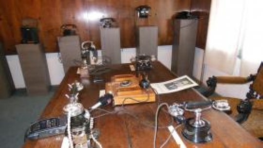 Vintage phones, displayed at the Museum in Goleşti