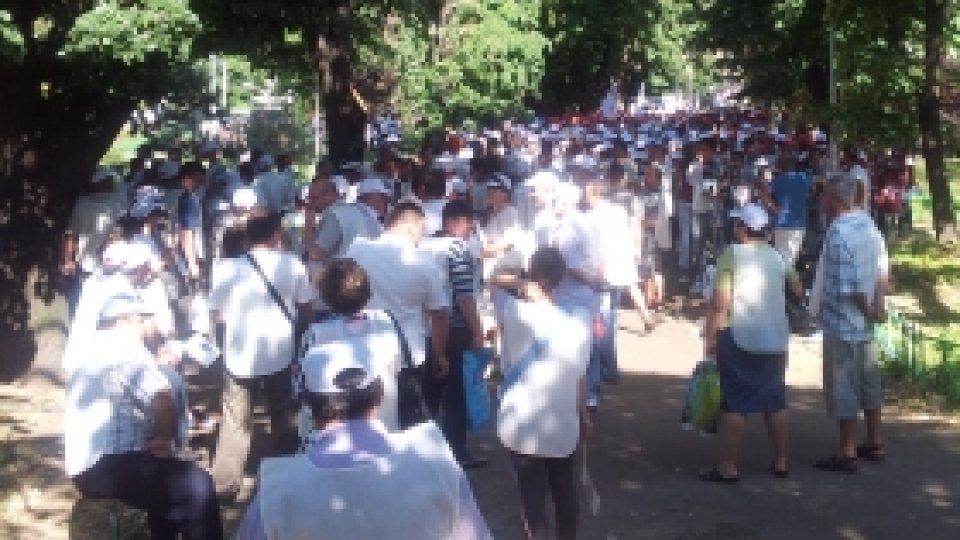 Sindicalişti din domeniul feroviar protestează în capitală