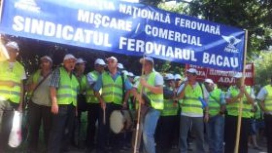 Sindicaliştii din domeniul feroviar au protestat în capitală