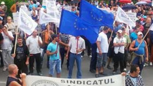 Protest al minerilor la Petroşani