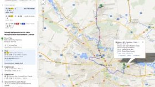 Informaţii privind transportul public în 7oraşe prin Google Maps
