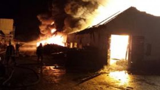 Incendiu puternic la un depozit cu reziduuri de lângă Râşnov