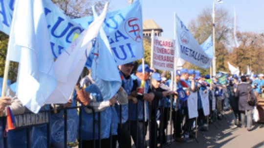 Miting al sindicaliștilor cu restricții de circulație