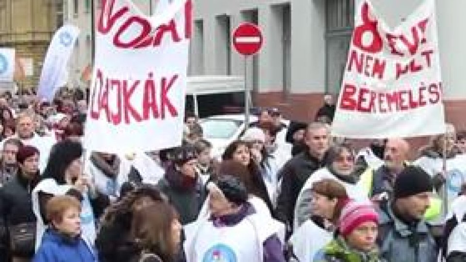 Protest al cadrelor didactice din Ungaria