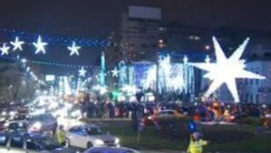 "Trei milioane de LED-uri", aprinse la ora 18.09 în București