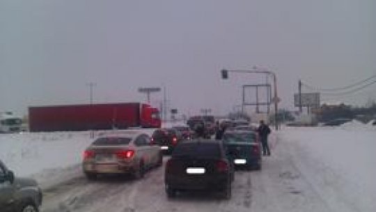 Circulație în condiții de iarnă în Constanța și Tulcea