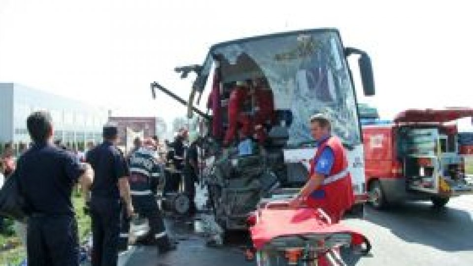 Autocar cu pasageri români, accident în Ungaria