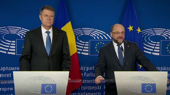Klaus Iohannis s-a întâlnit la Bruxelles cu preşedintele PE, Martin Schulz