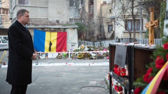 40 de zile de la "Colectiv": Klaus Iohannis a mers la locul tragediei