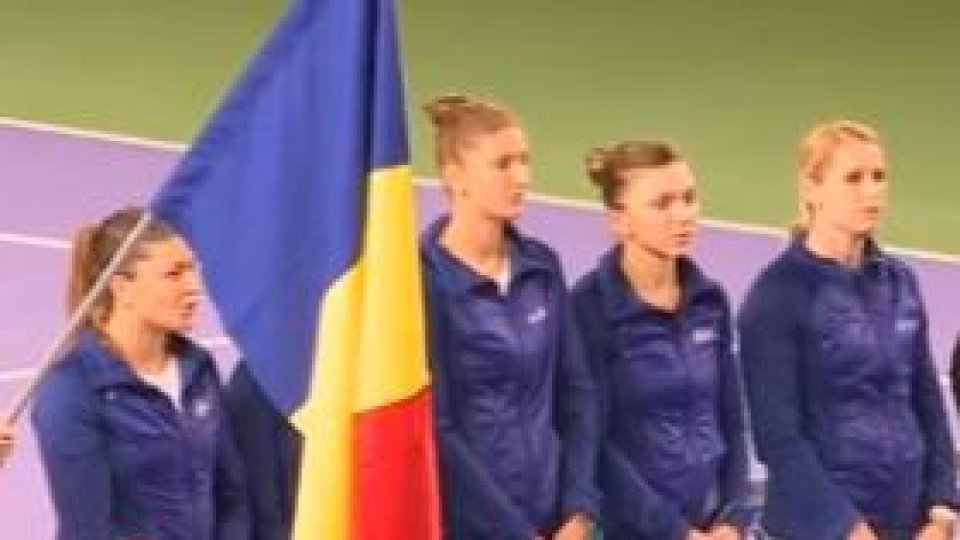 Fed Cup: Klaus Iohannis a cântat imnul alături de spectatori