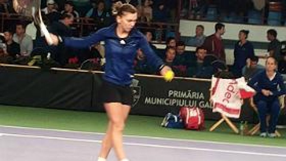 Președintele Klaus Iohannis și Simona Halep, meci demonstrativ