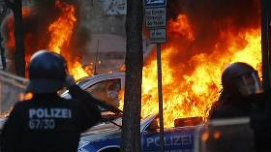 Manifestaţii anti-austeritate violente la Frankfurt