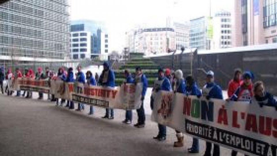 Bruxelles: Protest al transportatorilor rutieri