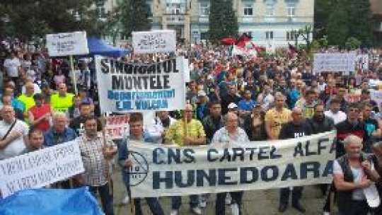 Miting de protest al minerilor, la Petroșani