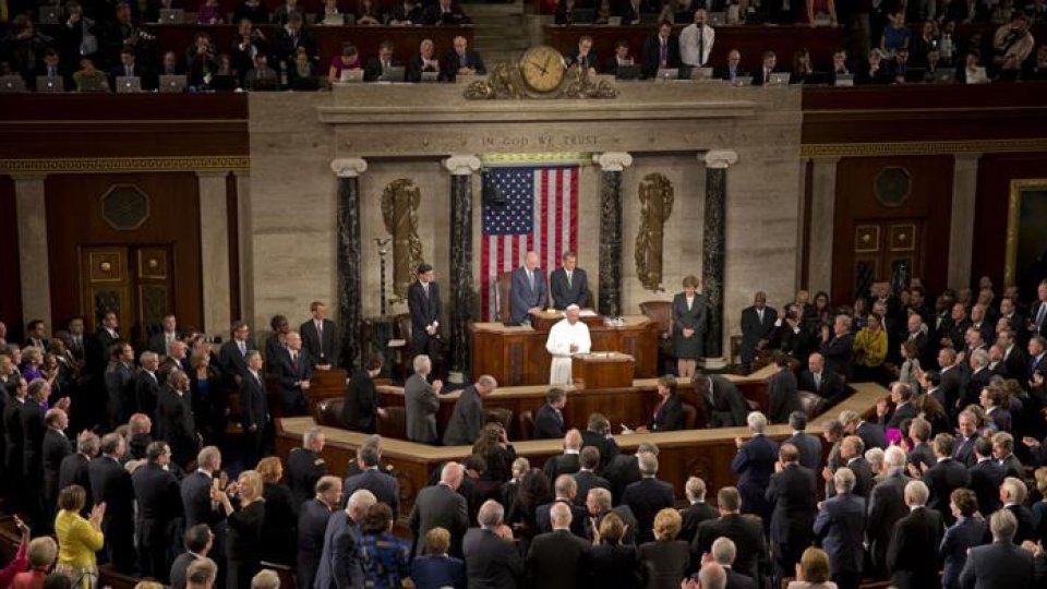 Discursul Papei Francisc din Congresul SUA, aplaudat îndelung